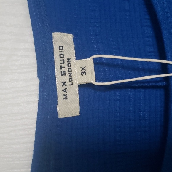 Max Studio London Neptune Blue Top - Women's Plus 3X NWT - Picture 2 of 9